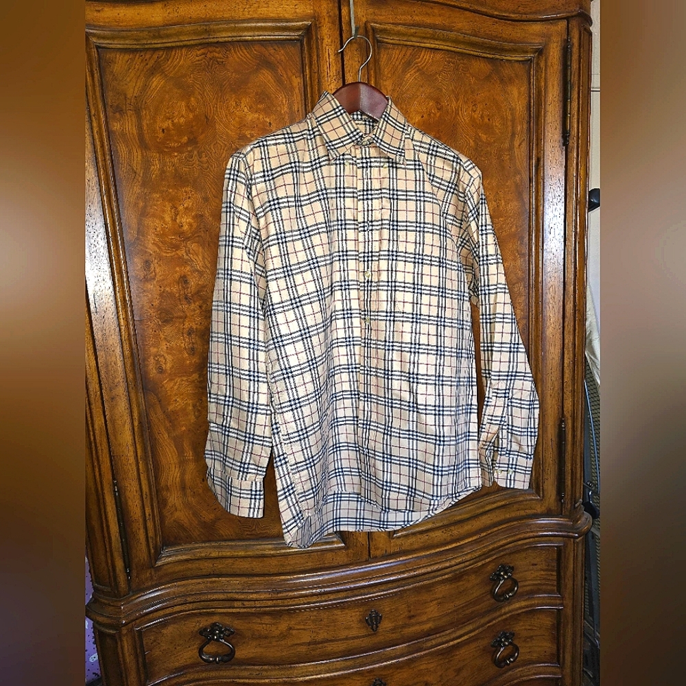 Burberry Beige Checkered Men's Shirt - Picture 2 of 5